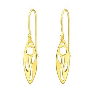 14K Gold Vermeil Laser Cut Tulip Earrings